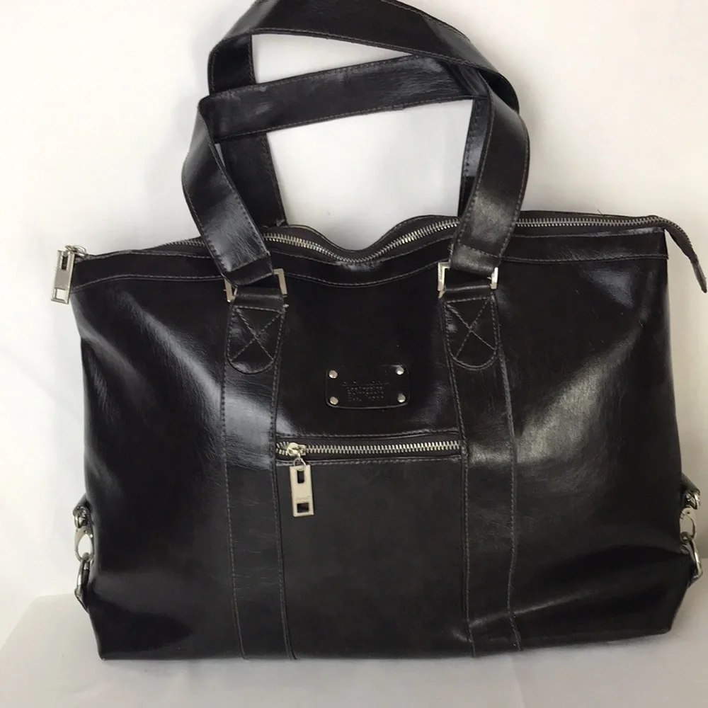 Denali faux leather brown laptop bag